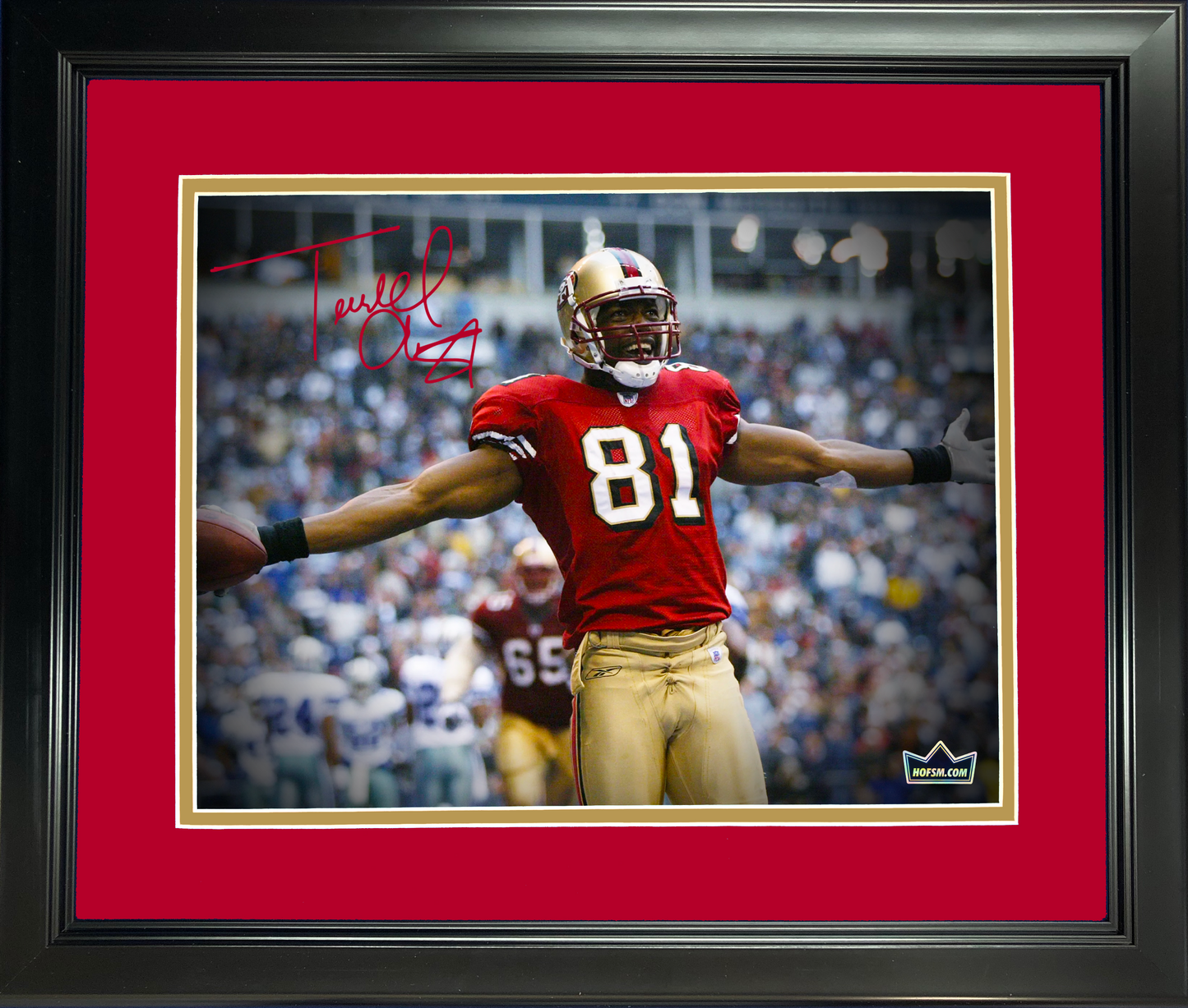 Framed Terrell Owens San Francisco 49ers Facsimile Laser Engraved Signature Auto 11"x14" Football Photo HOFSM Holo