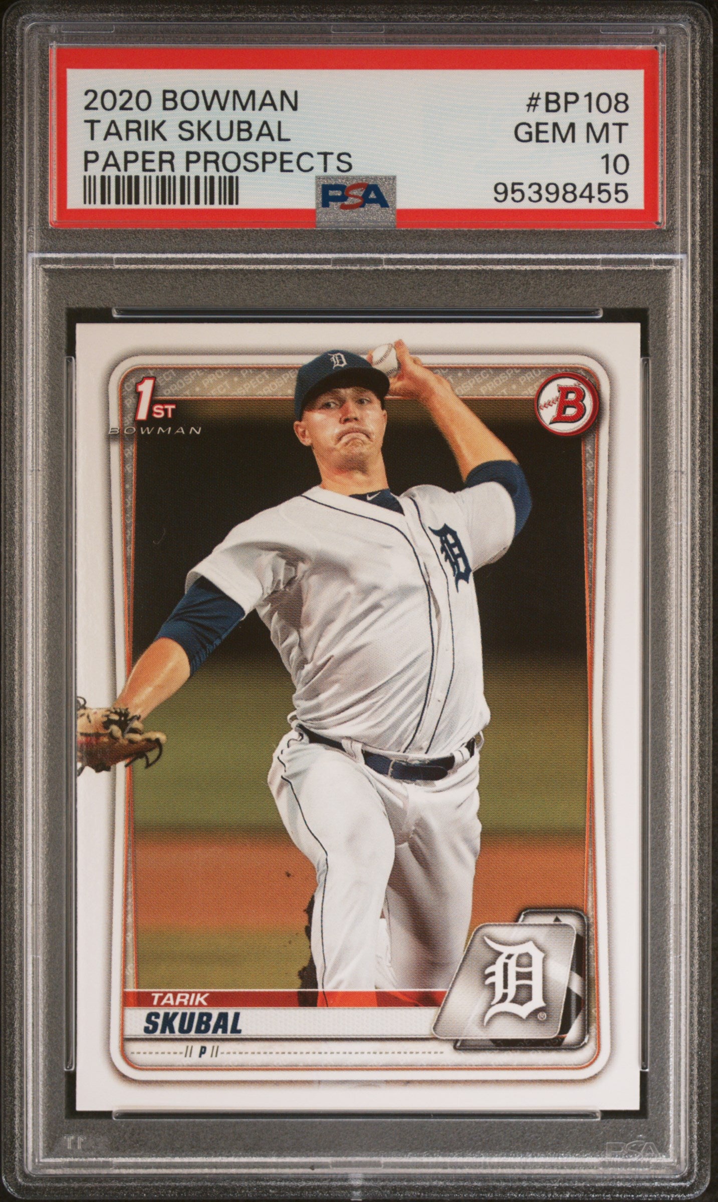 Graded 2020 Topps Bowman Tarik Skubal #BP108 Paper Prospects Rookie RC Baseball Card PSA 10 Gem Mint