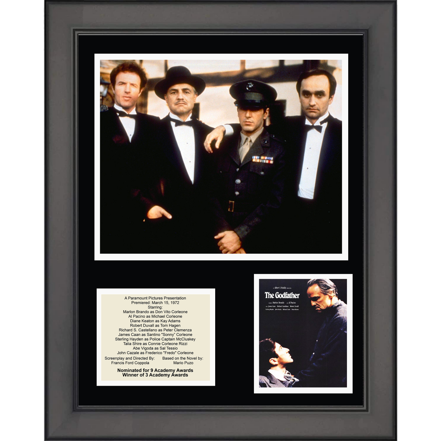 Framed The Godfather Movie 11"x14" Three Photo Collage
