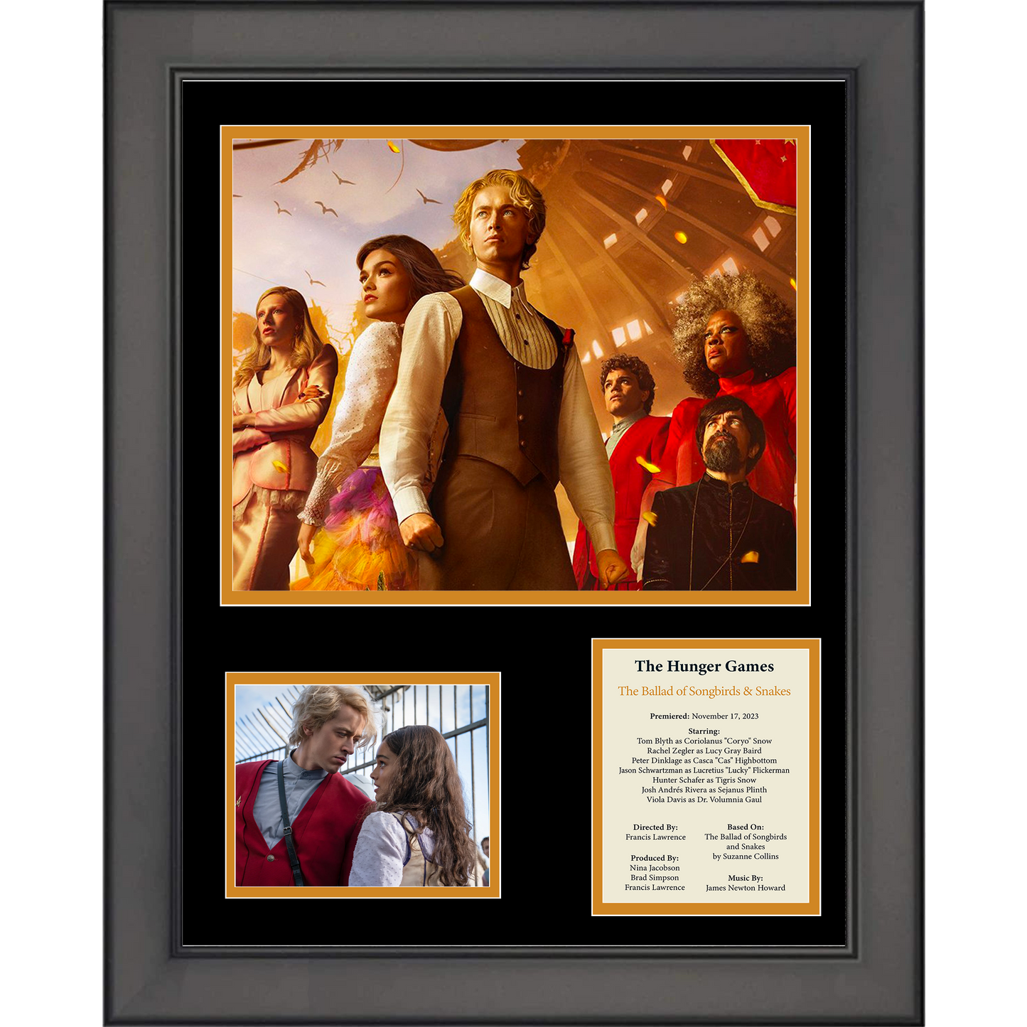 Framed The Hunger Games: The Ballad of Song Birds & Snakes Movie 11"x14" Three Photo Collage