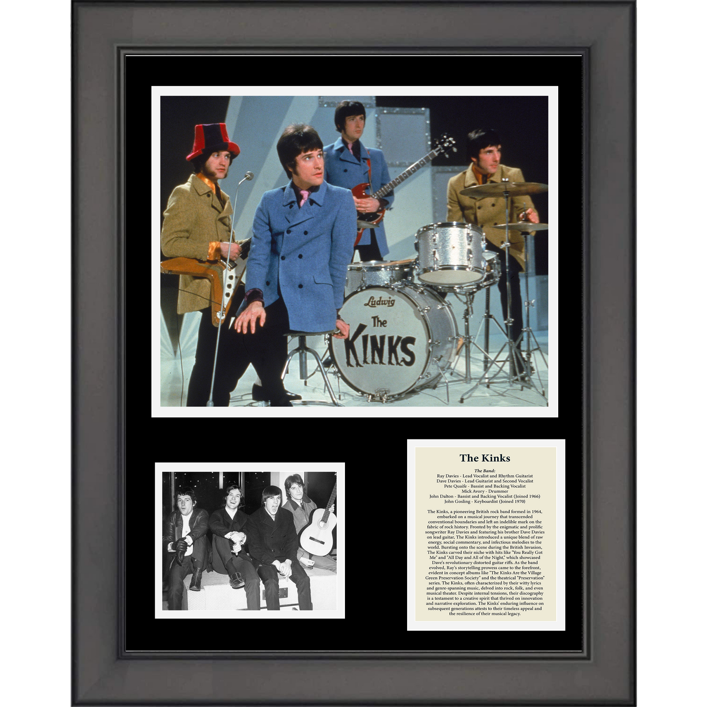 Framed The Kinks Band Discography 11"x14" Music Three Photo Collage
