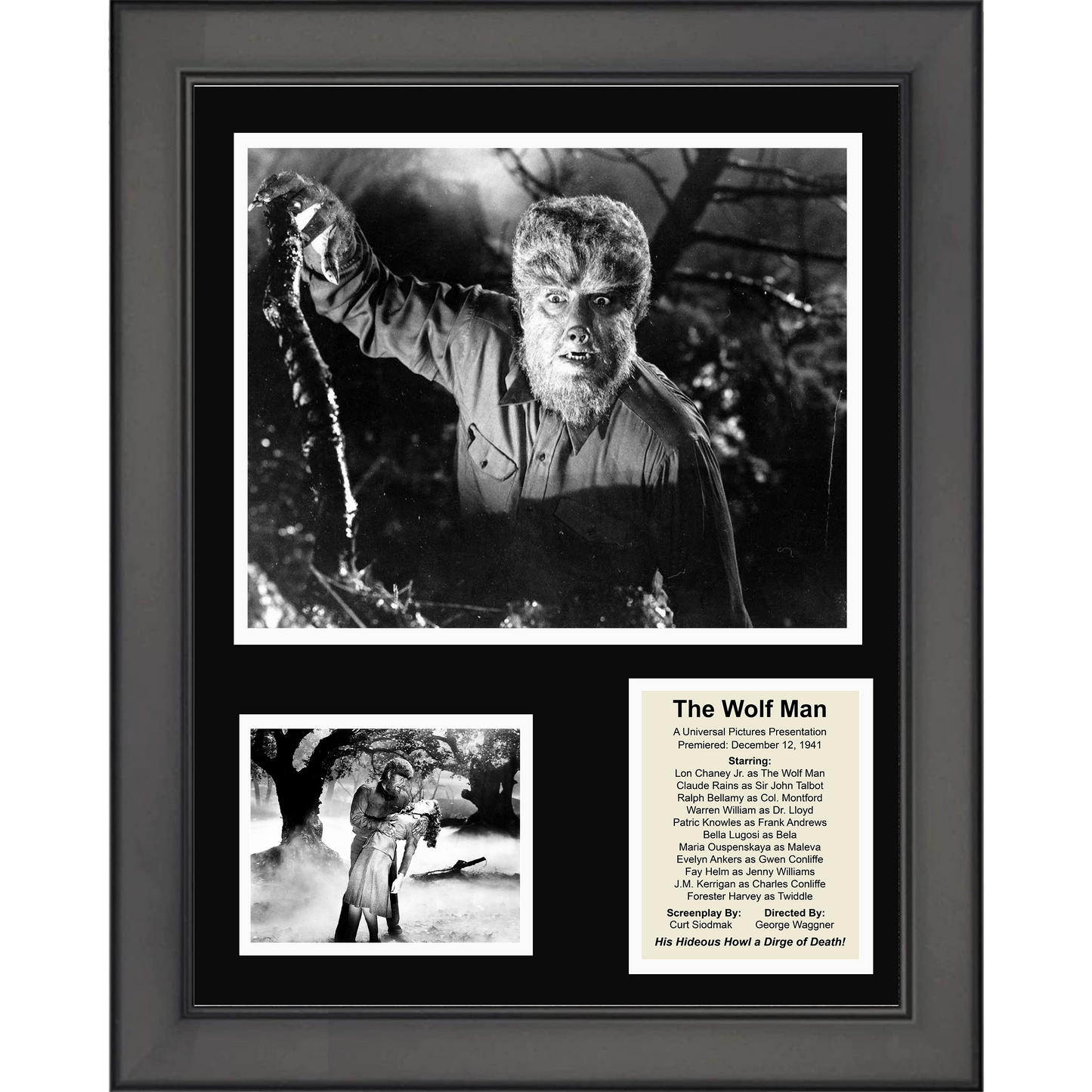 Framed The Wolf Man Movie 11"x14" Three Photo Collage