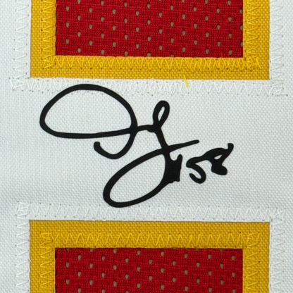 Framed Facsimile Autographed Derrick Thomas 35x39 Kansas City Red Reprint Laser Auto Football Jersey