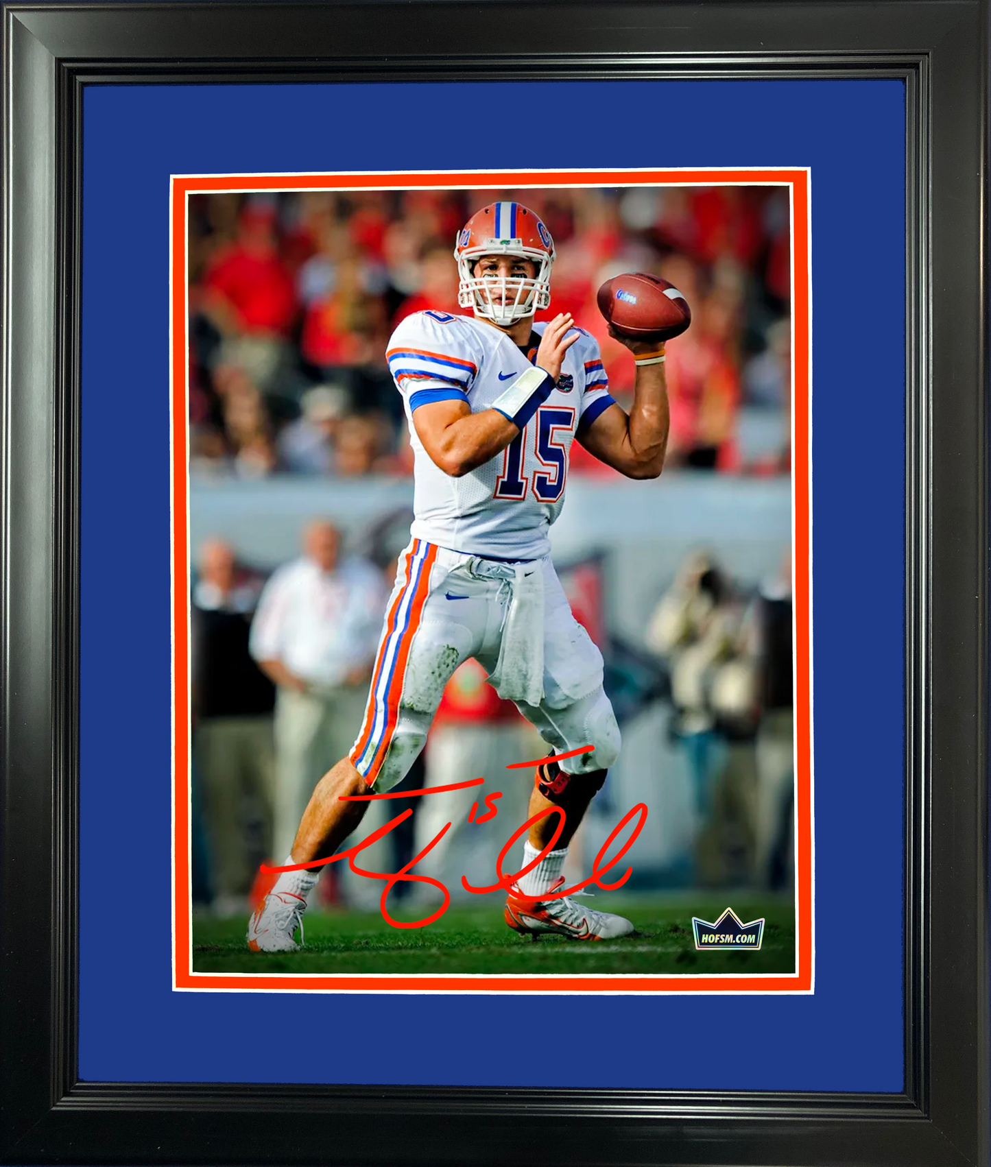 Framed Tim Tebow 2x National Champion Facsimile Laser Engraved Signature Auto Florida Gators 11"x14" College Football Photo HOFSM Holo
