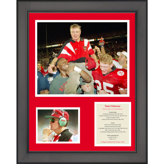 Framed Tom Osborne Hall of Fame Nebraska Cornhuskers 11"x14" College Football Three Photo Collage