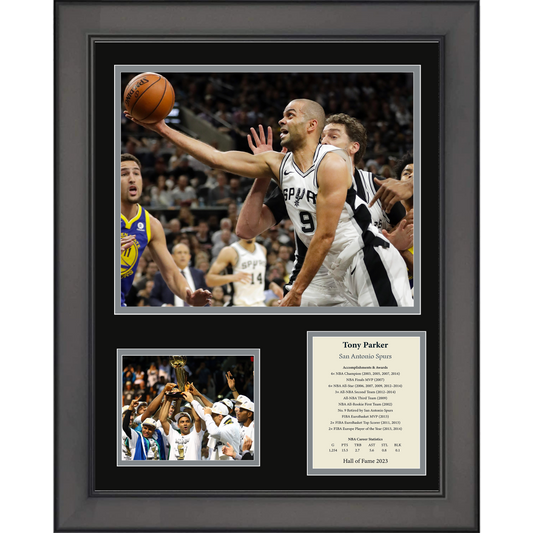 Framed Tony Parker Hall of Fame San Antonio Spurs Basketball 11"x14" Three Photo Collage