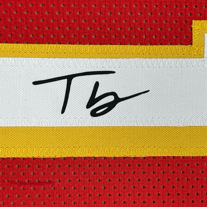 Framed Facsimile Autographed Trae Young 35x39 Atlanta Red Reprint Laser Auto Basketball Jersey