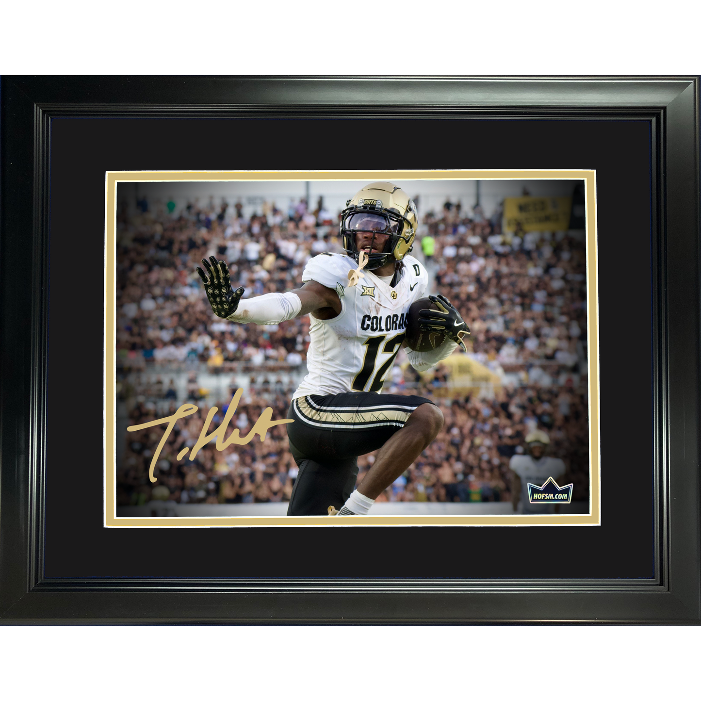 Framed Travis Hunter Heisman Pose Facsimile Laser Engraved Signature Auto Colorado Buffaloes 11"x14" College Football Photo HOFSM Holo