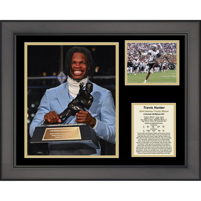 Framed Travis Hunter Colorado Buffaloes 2024 Heisman Trophy Winner 11"x14" College Football Three Photo Collage