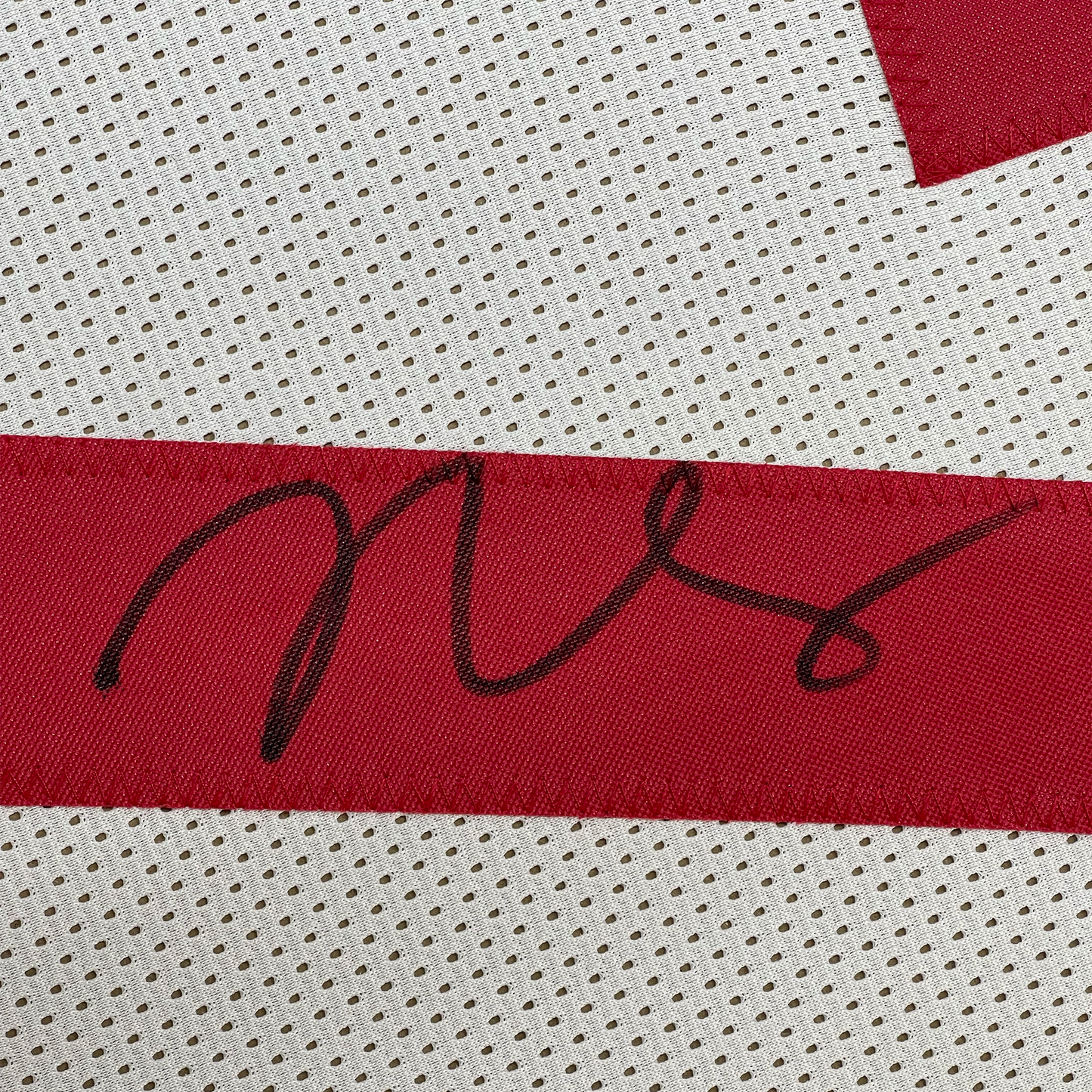 Framed Autographed/Signed Trent Williams 35x39 San Francisco White Football Jersey Beckett BAS COA