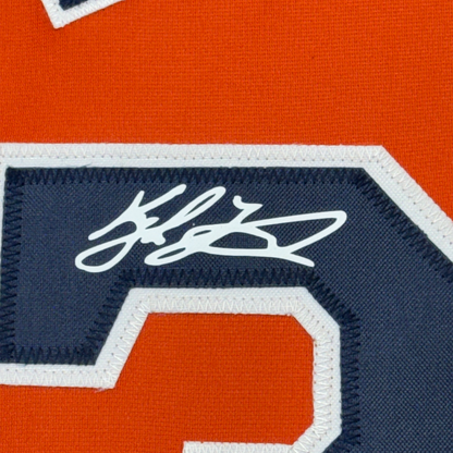 Framed Facsimile Autographed Kyle Tucker 35x39 Houston Orange Reprint Laser Auto Baseball Jersey