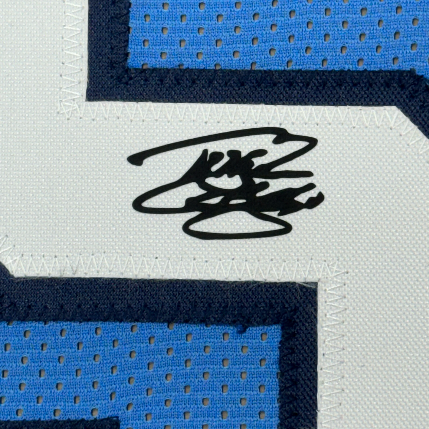 Framed Facsimile Autographed Tyler Hansbrough 35x39 UNC North Carolina Blue Reprint Laser Auto College Basketball Jersey