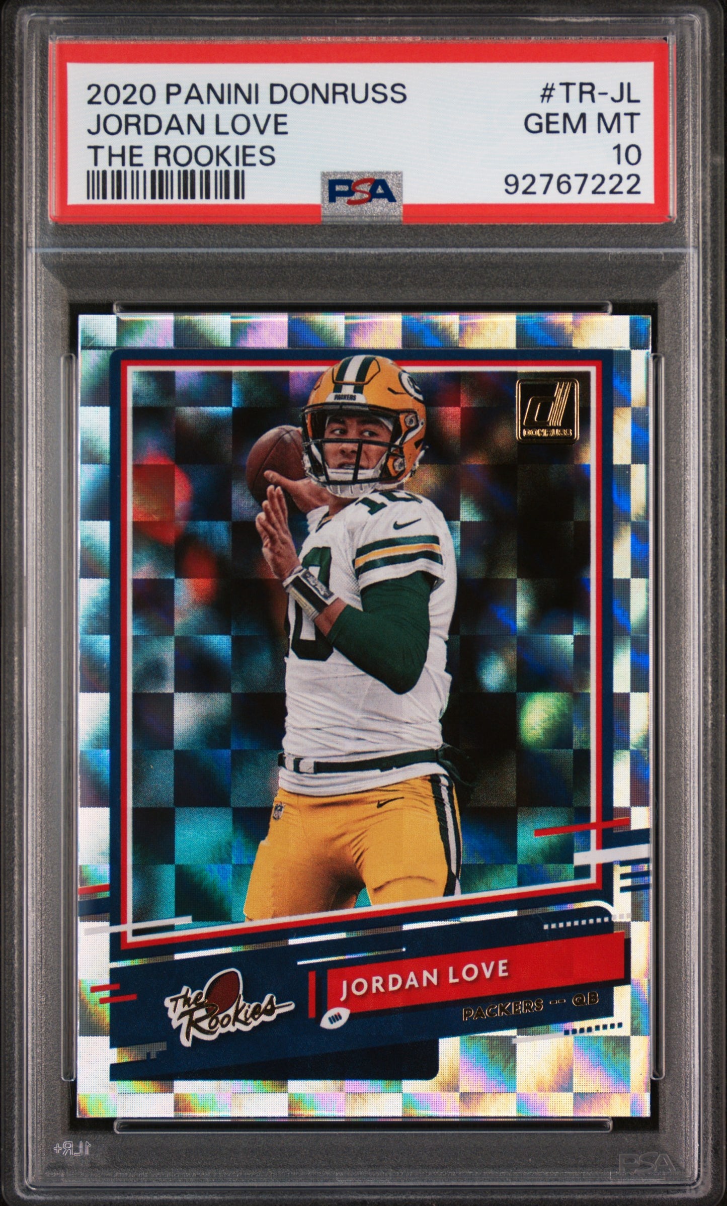 Graded 2020 Panini Donruss Jordan Love #TRJL The Rookies Rookie RC Football Card PSA 10 Gem Mint