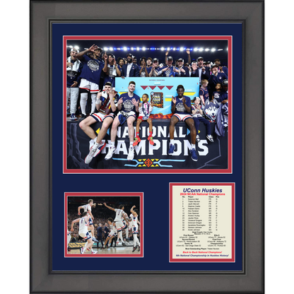 Framed UConn Huskies 2024 Back to Back NCAA National Champions 11"x14" College Basketball Three Photo Collage