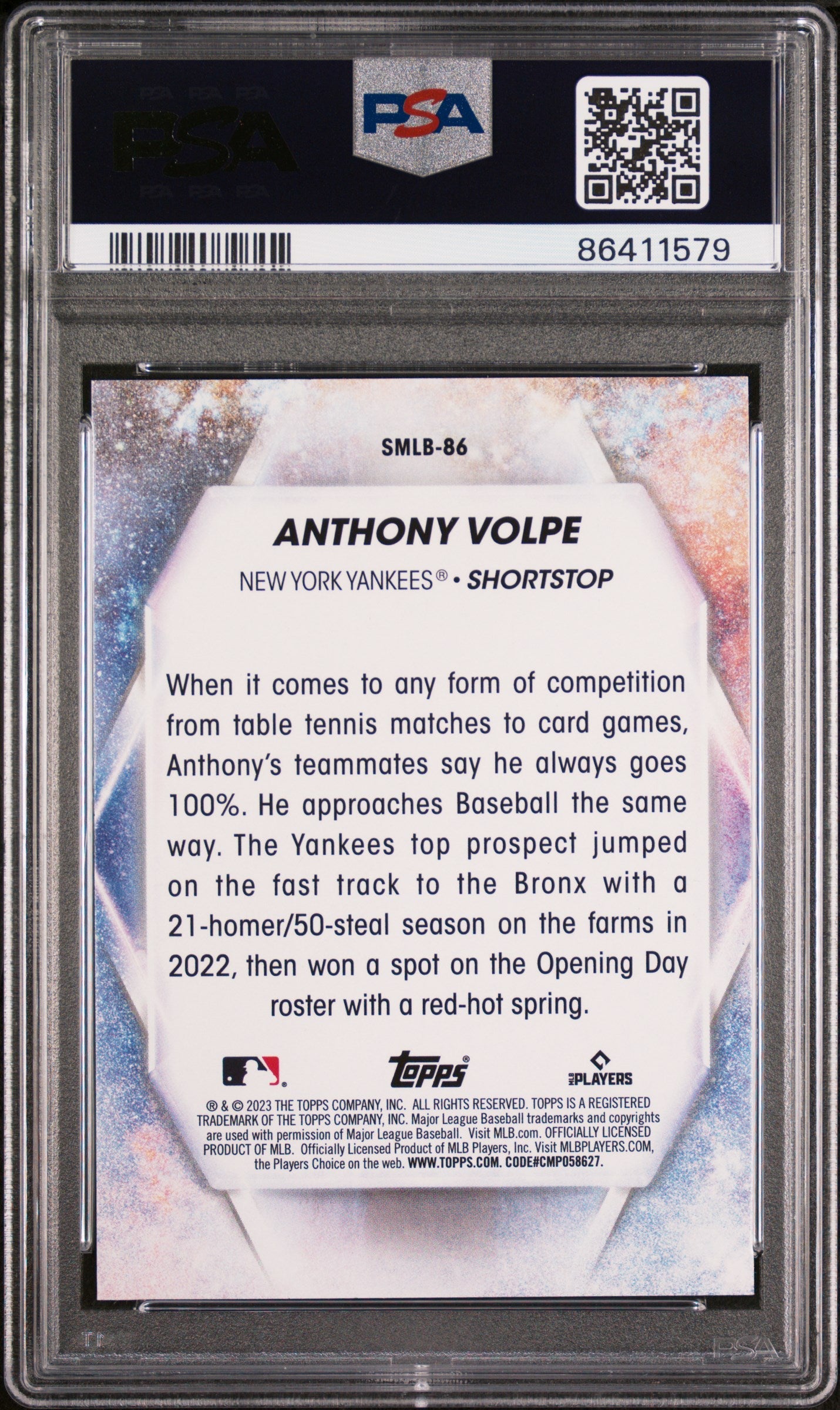 Graded 2023 Topps Anthony Volpe #SMLB86 Stars of MLB Rookie RC Baseball Card PSA 10 Gem Mint
