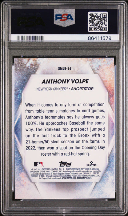 Graded 2023 Topps Anthony Volpe #SMLB86 Stars of MLB Rookie RC Baseball Card PSA 10 Gem Mint