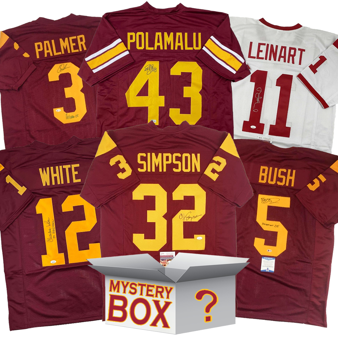 Autographed/Signed USC University of Southern California College Football Jersey Mystery Box with PSA JSA or Beckett COA