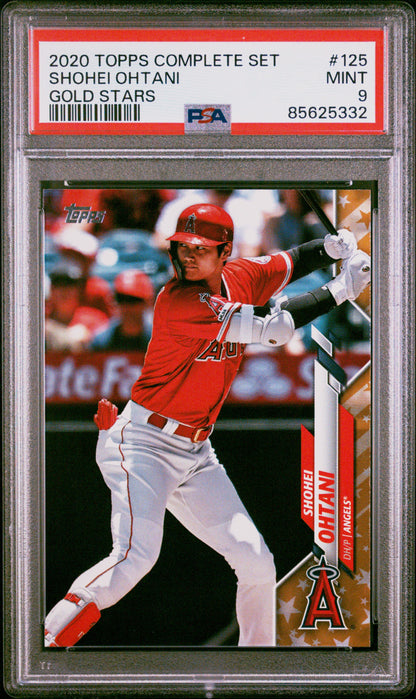 Graded 2020 Topps Complete Set Shohei Ohtani #125 Gold Stars Baseball Card PSA 9 Mint