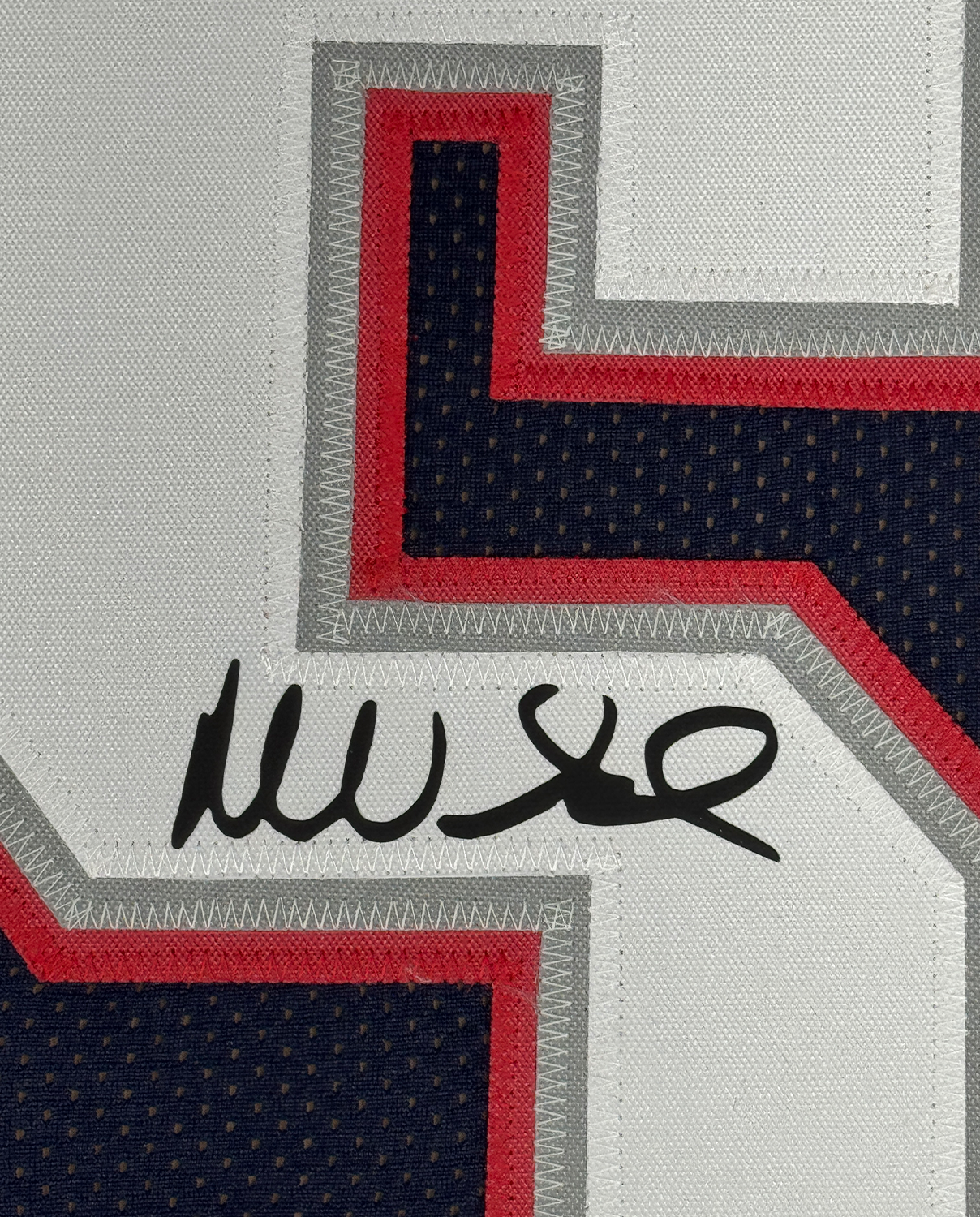 Framed Facsimile Autographed Mike Vrabel 35x39 New England Blue Reprint Laser Auto Football Jersey