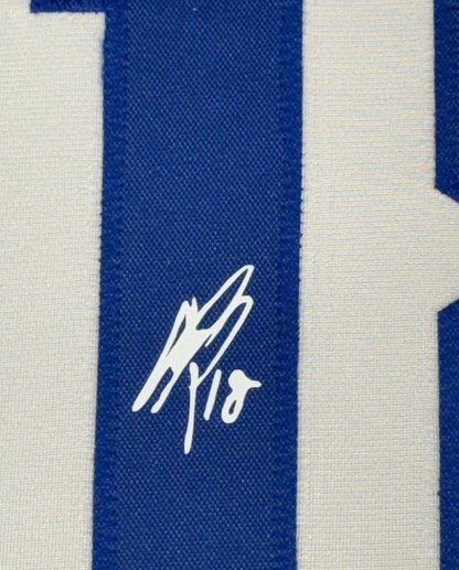 Framed Facsimile Autographed Yoshinobu Yamamoto 35x39 Los Angeles LA White Reprint Laser Auto Baseball Jersey