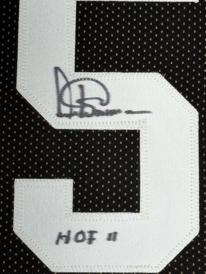 Framed Autographed/Signed Artis Gilmore HOF 11 35x39 San Antonio Black Basketball Jersey JSA COA