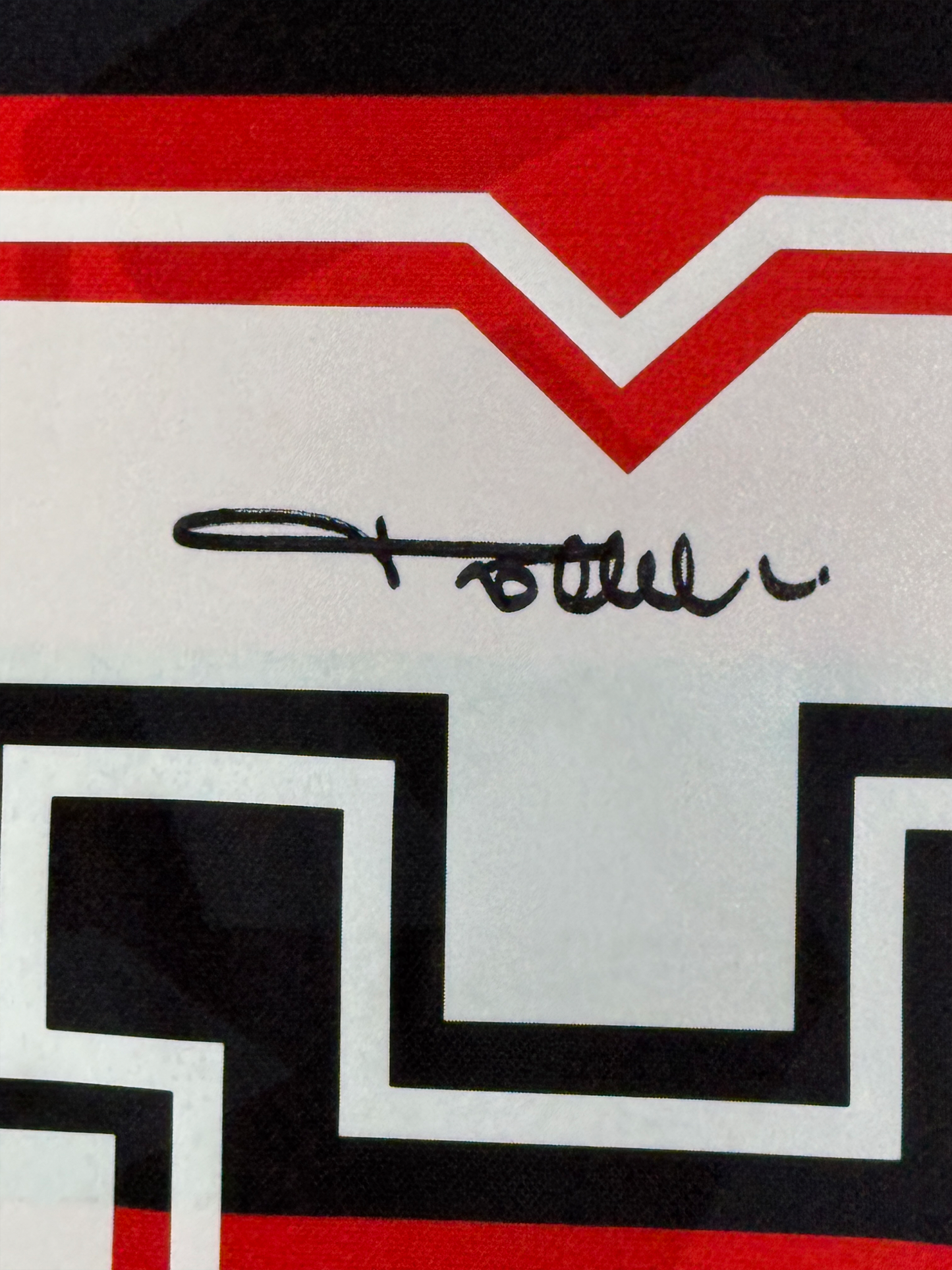 Framed Autographed/Signed Paolo Maldini 35x39 AC Milan Black/Red Soccer Futbol Jersey Beckett BAS COA