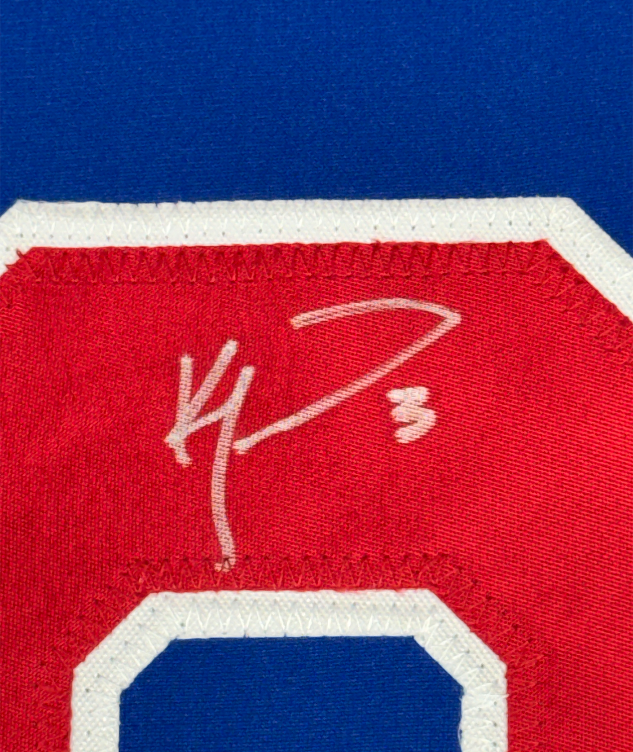 Framed Autographed/Signed Ken Morrow 35x39 Blue 1980 Miracle On Ice United States Hockey Jersey JSA COA