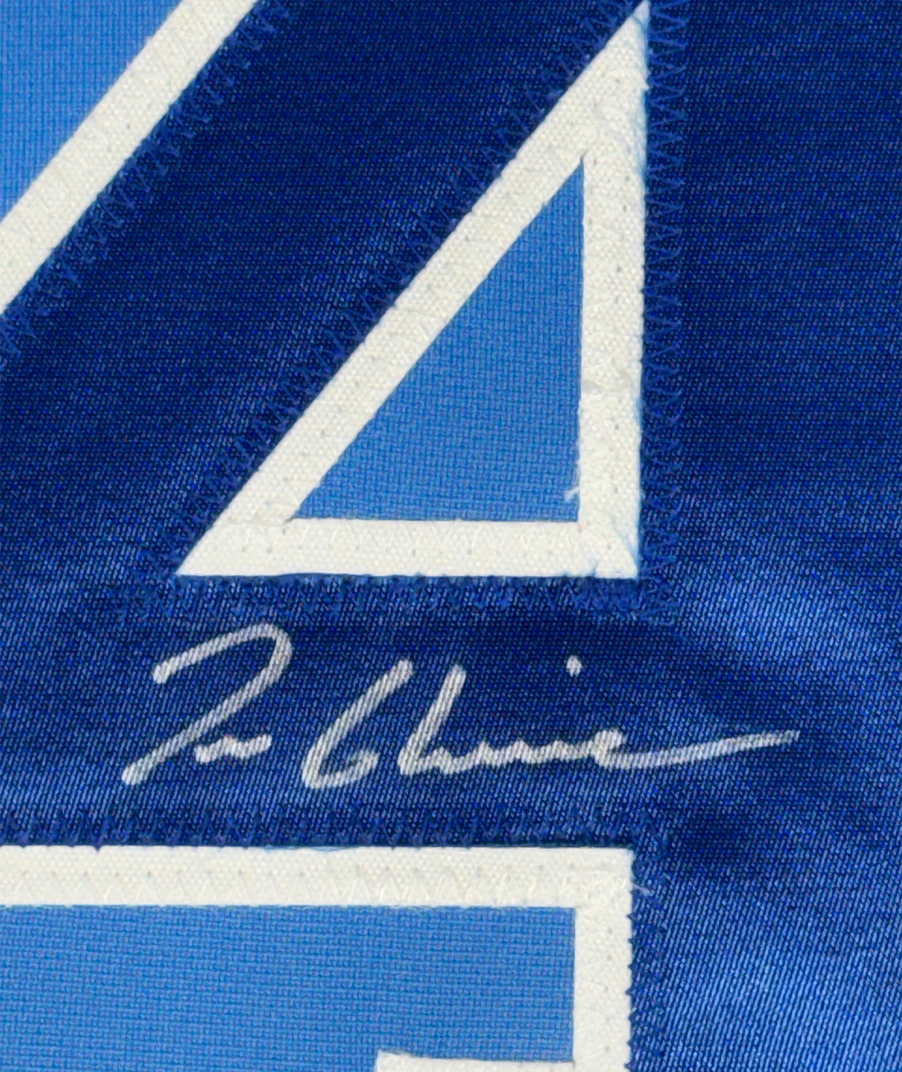 Framed Autographed/Signed Tom Glavine 35x39 Atlanta Light Blue Baseball Jersey JSA COA