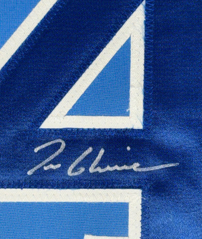Framed Autographed/Signed Tom Glavine 35x39 Atlanta Light Blue Baseball Jersey JSA COA