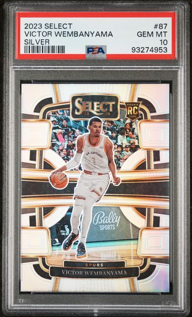 Graded 2023 Panini Select Victor Wembanyama #87 Silver Rookie RC Basketball Card PSA 10 Gem Mint