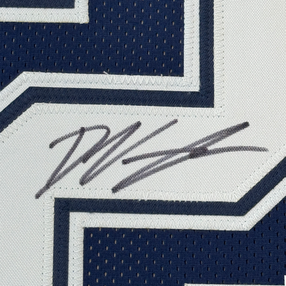 Framed Autographed/Signed Deuce Vaughn 35x39 Dallas Blue Football Jersey JSA COA