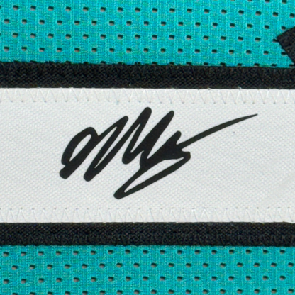 Framed Facsimile Autographed Victor Wembanyama San 35x39 Antonio Teal Retro Reprint Laser Auto Basketball Jersey