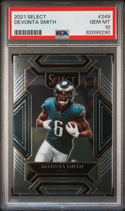 Graded 2021 Panini Select Devonta Smith #249 Rookie RC Football Card PSA 10 Gem Mint