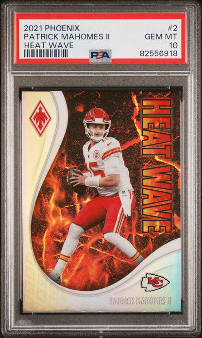 Graded 2021 Panini Phoenix Patrick Mahomes II #2 Heat Wave Football Card PSA 10 Gem Mint