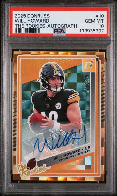 Graded 2025 Donruss The Rookies Autograph Will Howard #10 /299 Rookie RC Football Card PSA 10 Gem Mint