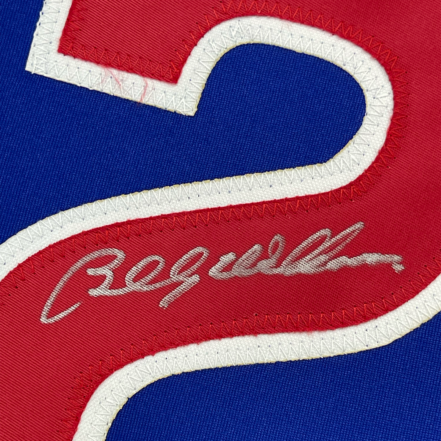 Framed Autographed/Signed Billy Williams 35x39 Chicago Blue Baseball Jersey JSA COA