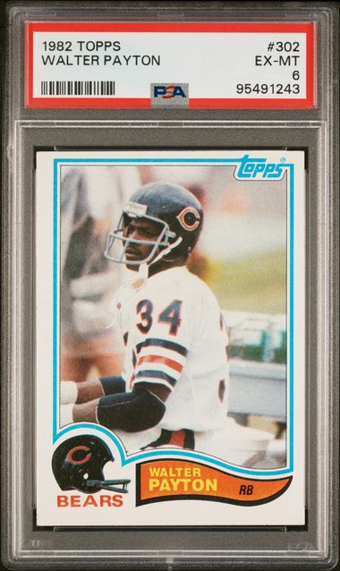 Graded 1982 Topps Walter Payton #302 Football Card PSA 6 EX-MT