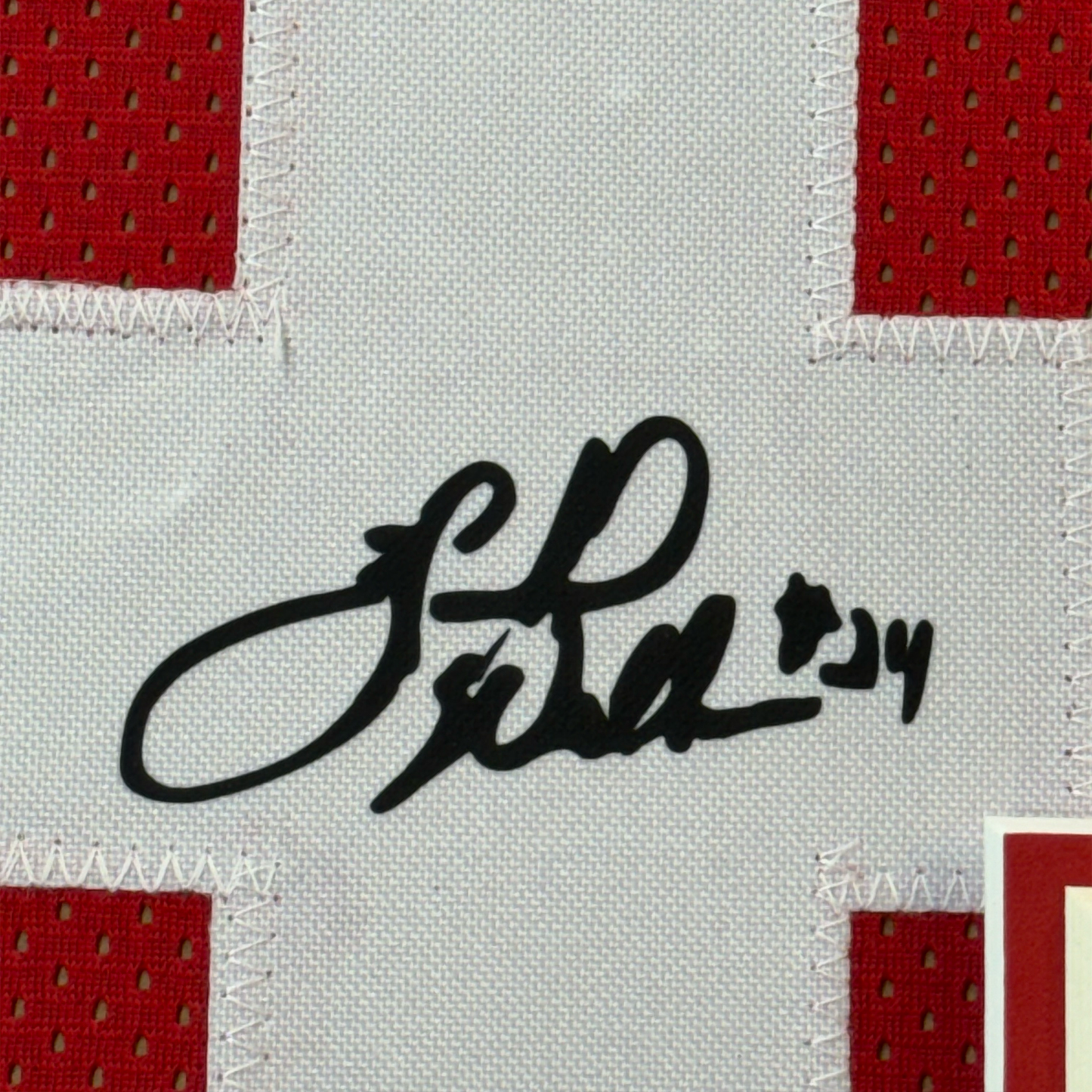 Framed Facsimile Autographed Herschel Walker 35x39 Georgia Red Reprint Laser Auto College Football Jersey