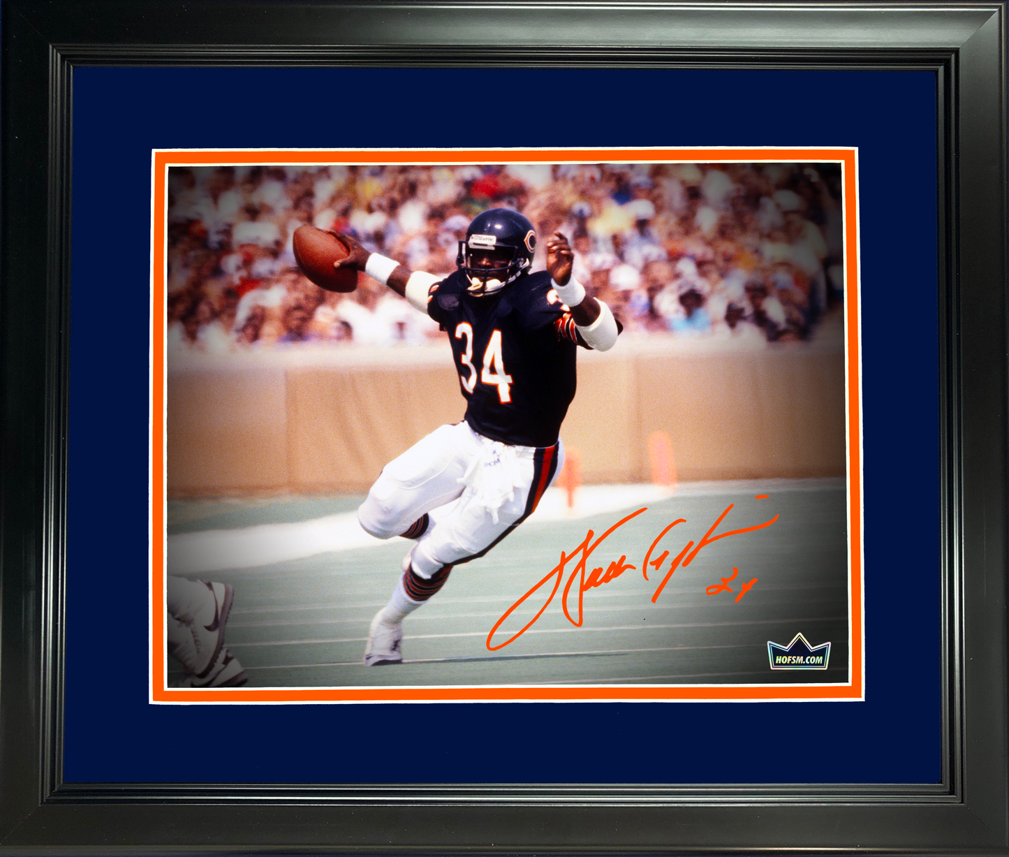 Framed Walter Payton Chicago Bears Facsimile Laser Engraved Signature Auto 11"x14" Football Photo HOFSM Holo