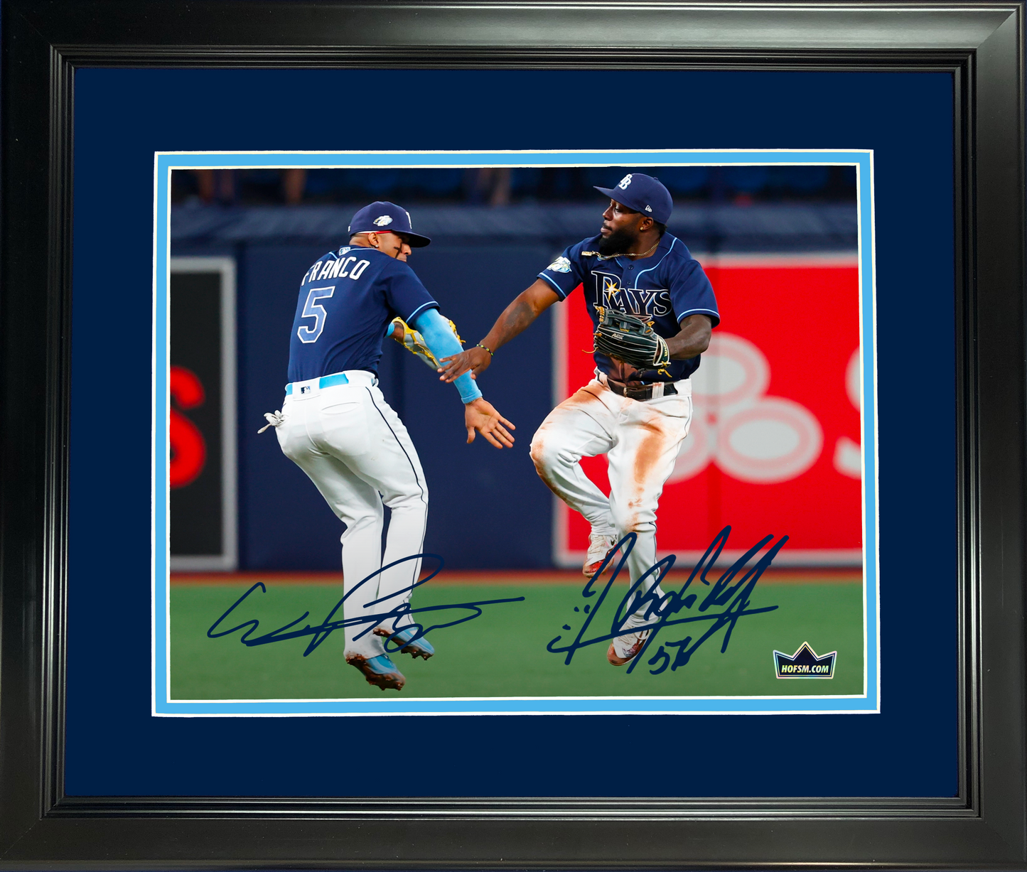 Framed Wander Franco & Randy Arozarena Dual Tampa Bay Rays Facsimile Laser Engraved Signature Auto 11"x14" Baseball Photo HOFSM Holo