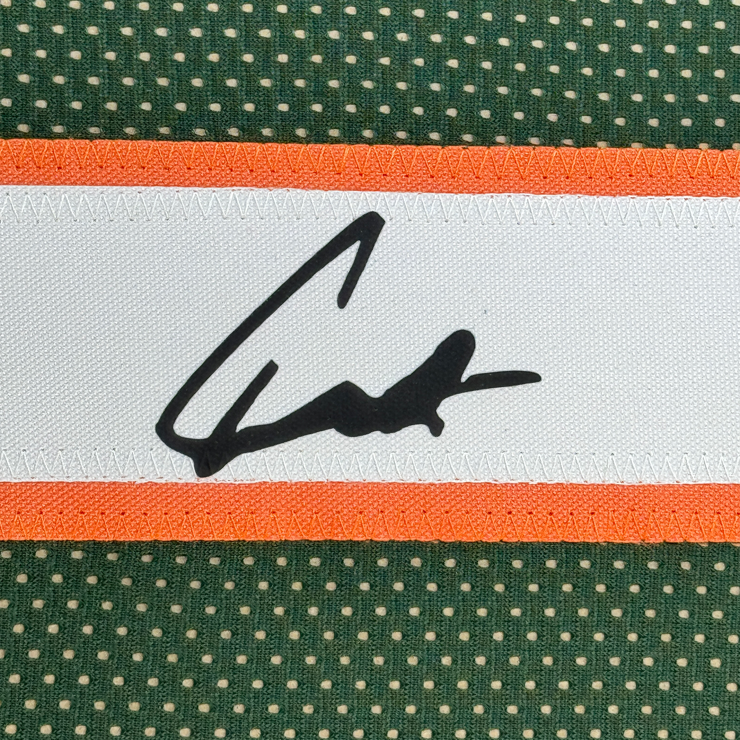 Framed Facsimile Autographed Cameron Cam Ward 35x39 Miami Green Reprint Laser Auto College Football Jersey