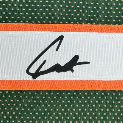 Framed Facsimile Autographed Cameron Cam Ward 35x39 Miami Green Reprint Laser Auto College Football Jersey