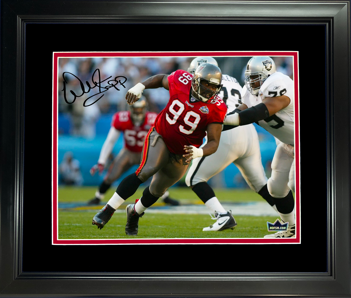 Framed Warren Sapp Facsimile Laser Engraved Signature Auto Tampa Bay Buccanerrs 11"x14" Football Photo HOFSM Holo
