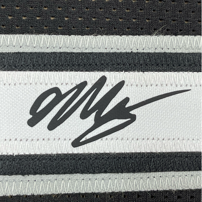 Framed Facsimile Autographed Victor Wembanyama 35x39 San Antonio Black Reprint Laser Auto Basketball Jersey