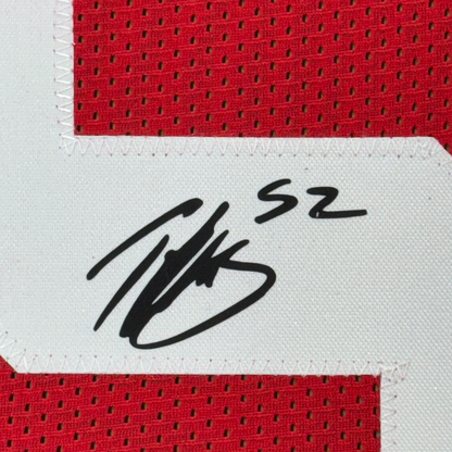 Framed Facsimile Autographed Patrick Willis 35x39 San Francisco Red Reprint Laser Auto Football Jersey