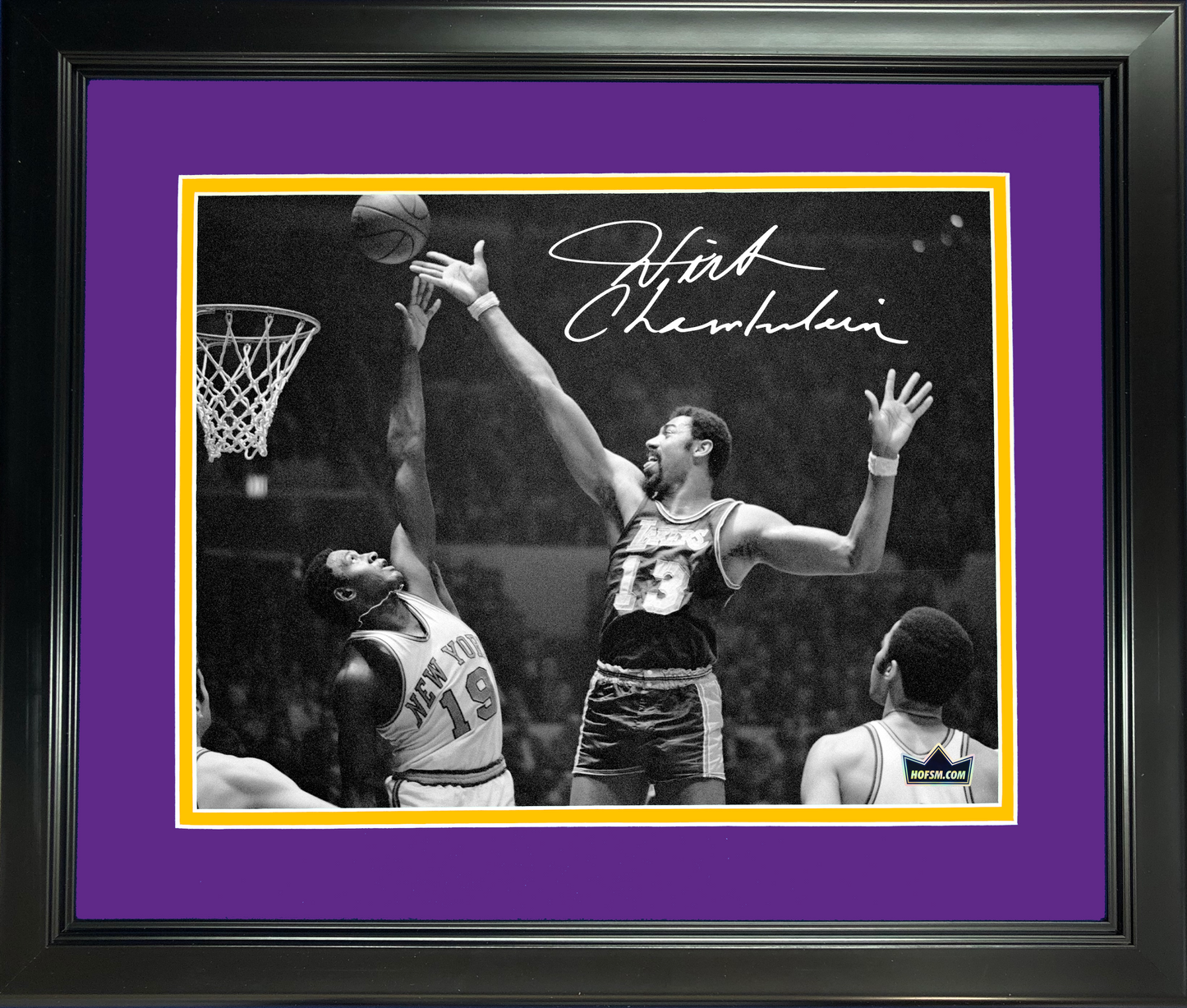 Framed Wilt Chamberlain Facsimile Laser Engraved Signature Auto 11"x14" Basketball Photo HOFSM Holo