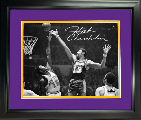 Framed Wilt Chamberlain Facsimile Laser Engraved Signature Auto 11"x14" Basketball Photo HOFSM Holo