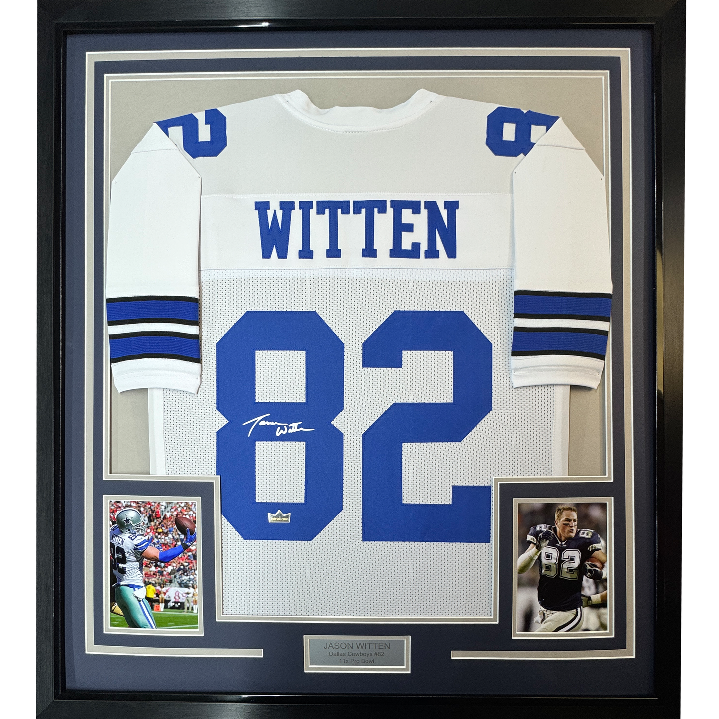 Framed Facsimile Autographed Jason Witten 35x39 Dallas White Reprint Laser Auto Football Jersey
