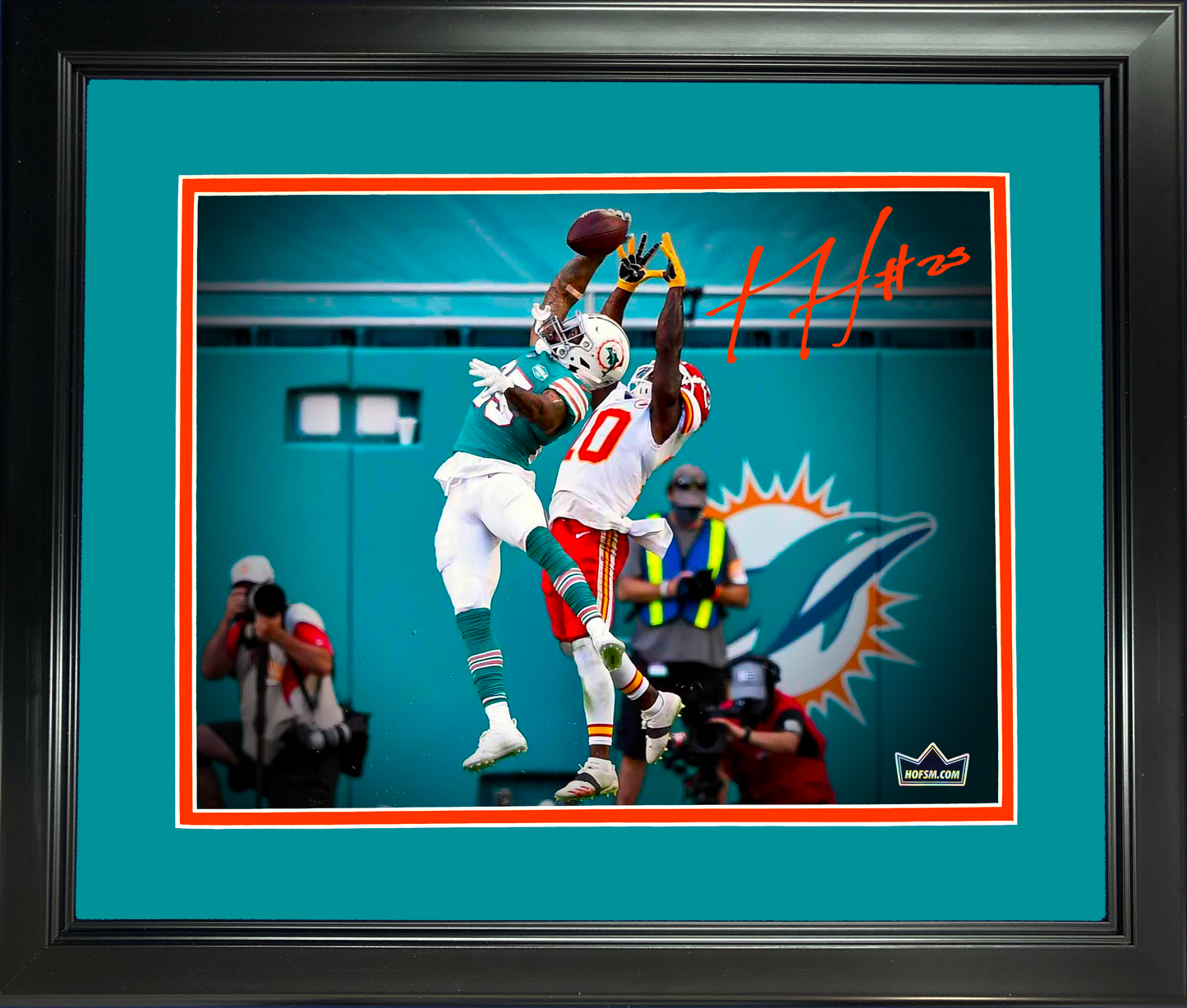 Framed Xavien Howard Miami Dolphins Facsimile Laser Engraved Signature Auto 11"x14" Football Photo HOFSM Holo