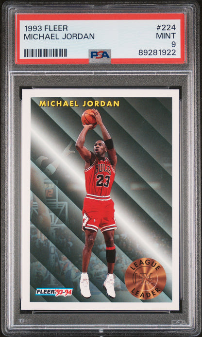 Graded 1993 Fleer Michael Jordan #224 Basketball Card PSA 9 Mint